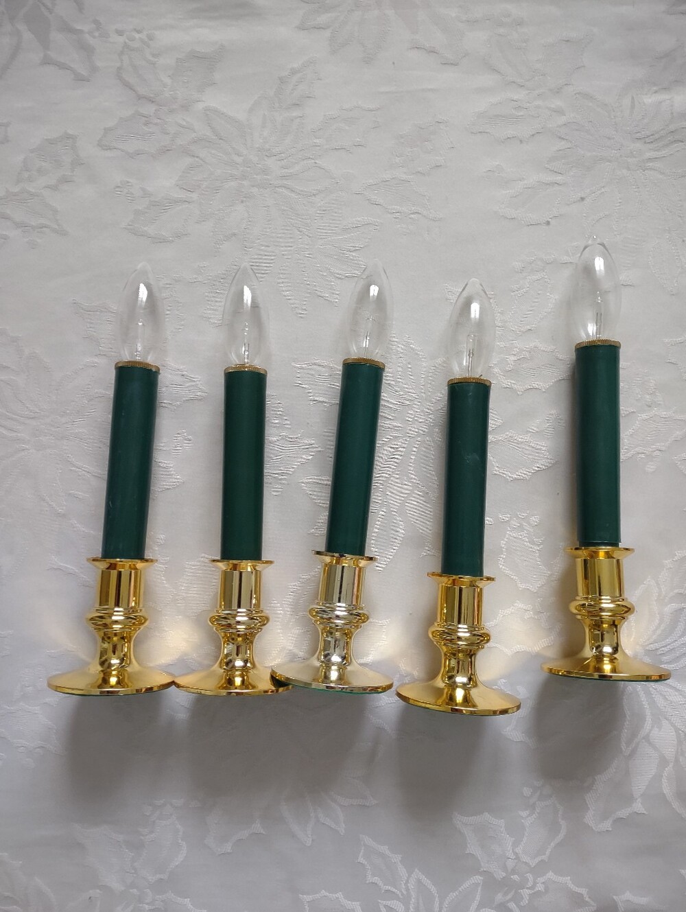 Vintage Candesticks Battery Operated Goldtone Base